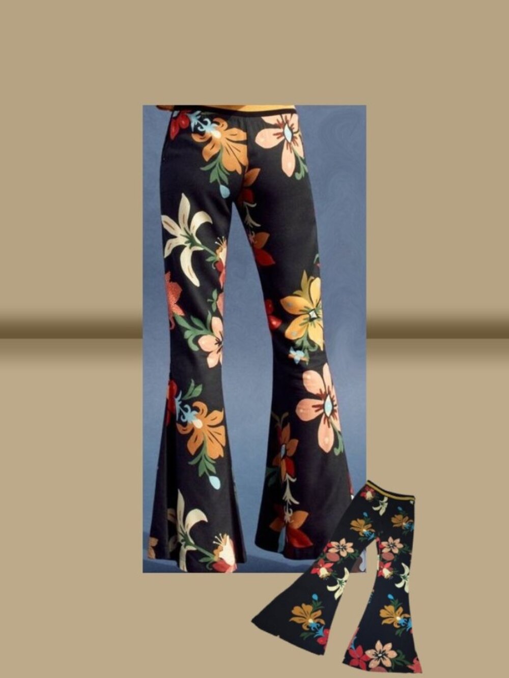 Dopamine Dressing “FARM Rio Calla” Surreal Floral Eye Flare Pants Brazil